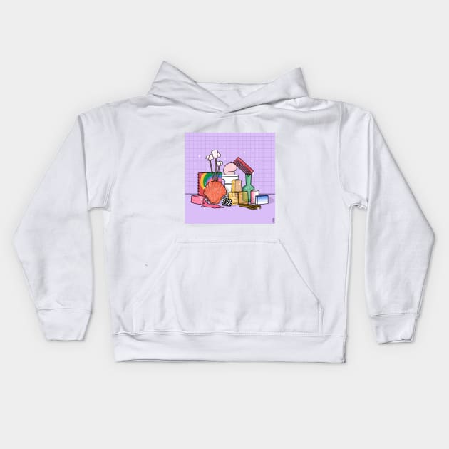 Purple Still Life Kids Hoodie by hazal kirikci